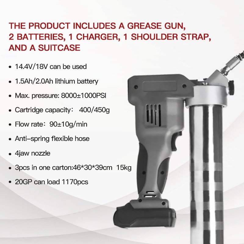 Chinese Professional Supplier Heavy Duty Grease Guns Electric Cordless Grease Gun for Wholesale